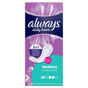 Always Daily Liners Comfort Protect With Fresh Scent Normal 20 pcs