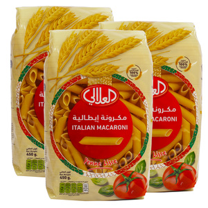اشتري قم بشراء العلالي معكرونة مكروني إيطالية عبوة توفيرية 3 × 450 جم Online at Best Price من الموقع - من لولو هايبر ماركت Pasta في الكويت