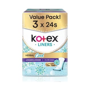 Kotex Liner Herbal Cool Longer&Wider 3 x 24Liner