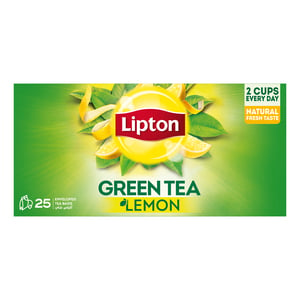 اشتري قم بشراء ليبتون شاي أخضر بالليمون 25 كيس شاي Online at Best Price من الموقع - من لولو هايبر ماركت Green Tea في الامارات