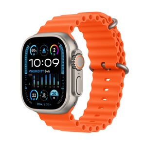 Apple Watch Ultra 2 GPS + Cellular, Titanium Case with Orange Ocean Band, 49 mm, MREH3AE/A