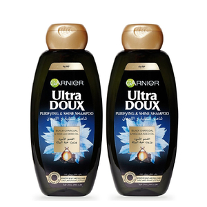 Garnier Ultra Doux Shampoo Black Charcoal & Nigella Seed Oil 2 x 400 ml