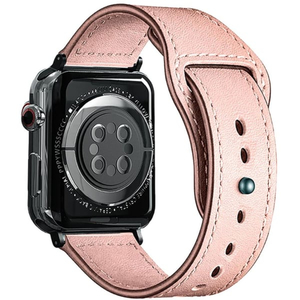 Porodo Leather Band for Apple Watch, 42/44/45 mm, Pink, PDLEAT44-PK