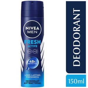 Buy Nivea Men Antiperspirant Spray for Men Fresh Active 150 ml Online at Best Price | Mens Deodorants | Lulu UAE in Kuwait