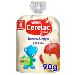 Nestle Cerelac Banana & Apple Fruits Puree Pouch Baby Food 90 g