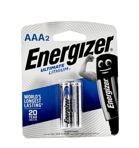 Energizer Ultimate Lithium AAA Battery, 1.5 V, 2 Pcs, L92BP2