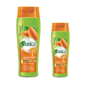 Buy Vatika Naturals Moisture Treatment Shampoo Enriched with Almond & Honey Extracts For Dry & Frizzy Hair With Nourishing Vatika Oils 400 ml + 200 ml Online at Best Price | Shampoo | Lulu Kuwait in Kuwait