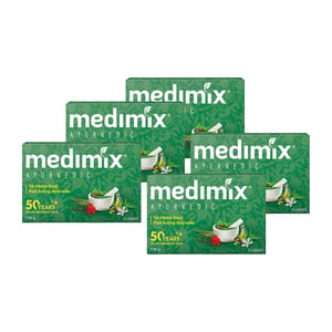 ميديميكس صابون أيورفيدا كلاسيكي يحتوي على 18 أعشاب 125 جم 4+1