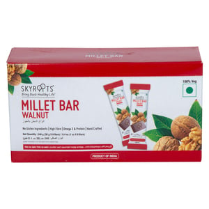 Buy Skyroots Walnut Millet Bar 8 x 30 g Online at Best Price | Cereal Bars | Lulu Kuwait in Kuwait