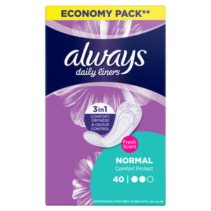 Always Daily Liners Comfort Protect With Fresh Scent Normal 40 pcs
