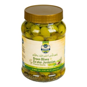اشتري قم بشراء Al Rabwa Green Olives Zaatar Jordanian 750 g Online at Best Price من الموقع - من لولو هايبر ماركت Olives & Pickles PP في الامارات