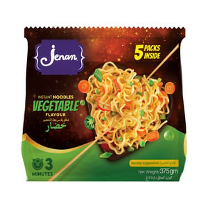 اشتري قم بشراء Jenan Instant Noodles Vegetable Flavour 5 x 75 g Online at Best Price من الموقع - من لولو هايبر ماركت Instant Noodle في الامارات