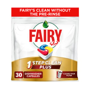 Fairy 1 Step Clean Plus Automatic Dishwasher Tablets Lemon Scent 30 pcs