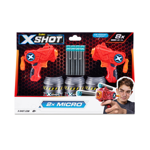 X-Shot Excel Double Micro, 3 Cans, 8 Darts, XS-3621-A