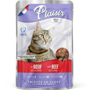 Plaisir Cat Food Chunks with Beef and Turkey in Gravy 100 g