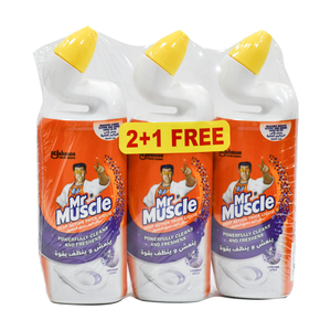 Buy Mr. Muscle Deep Action Toilet Cleaner Lavender 750 ml 2+1 Free Online at Best Price | Big Bargain Bonanza | Lulu Kuwait in Kuwait