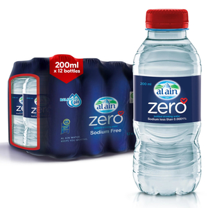 Buy Al Ain Zero Bottled Drinking Water Sodium Free 12 x 200 ml Online at Best Price | Mineral/Spring water | Lulu UAE in Kuwait
