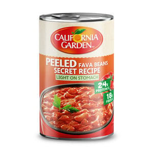 Buy California Garden Canned Peeled Fava Beans Secret Recipe 450 g Online at Best Price | Canned Foul Beans | Lulu Kuwait in UAE