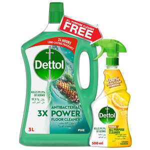 Dettol Floor Cleaner Pine 3Litre + All Purpose Cleaner 500ml