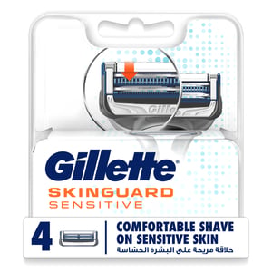 Buy Gillette Skin Guard Mens Razor Refill For Sensitive Skin, 4 pcs Online at Best Price | System Blades | Lulu Kuwait in Kuwait