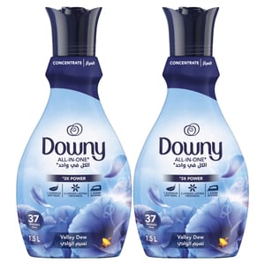 Downy Concentrate All-in-One Valley Dew Scent Fabric Softener 2 x 1.5 Litres