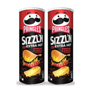 Pringles Sizzl'n Extra Hot Cheese & Chilli Chips Value Pack 2 x 160 g