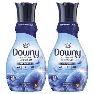 Downy Concentrate All-in-One Valley Dew Scent Fabric Softener Value Pack 2 x 1 Litre