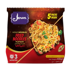اشتري قم بشراء Jenan Instant Noodles Fried Flavour 5 x 80 g Online at Best Price من الموقع - من لولو هايبر ماركت Instant Noodle في الامارات