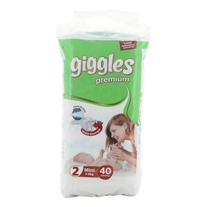 Giggles Premium Baby Diaper Mini Size 2 3-6kg 40 pcs