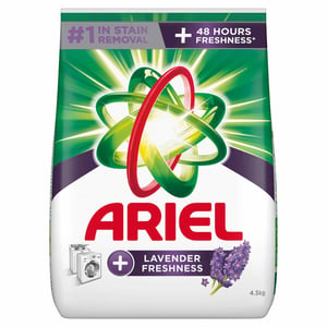 Ariel Automatic Lavender Laundry Detergent Powder, Number 1 in Stain Removal with 48 Hours of Freshness, 4.5 kg