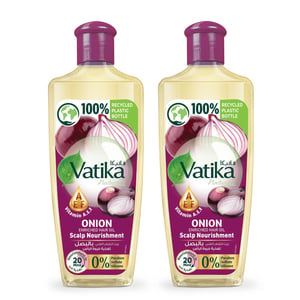 اشتري قم بشراء Vatika Onion Hair Oil Value Pack 2 x 300 ml Online at Best Price من الموقع - من لولو هايبر ماركت Hair Oils في الامارات