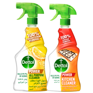 Buy Dettol Power Kitchen Cleaner 500 ml + Power All Purpose Cleaner 500 ml Online at Best Price | All Purpose Cleaner | Lulu UAE in UAE