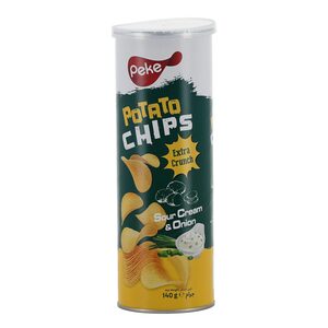 Peke Extra Crunch Sour Cream & Onion Flavor Potato Chips 140 g