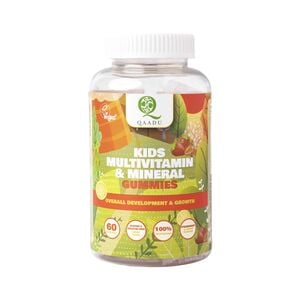 Qaadu Kids Multivitamin & Minerals Gummies Strawberry & Lemon Flavor For Kid's Growth 60 pcs