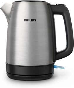 Philips, New Daily Metal Kettle, 1.7 Liters Capacity, 2200 Watts, Silver/black, Hd9350/92