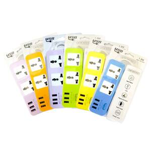 Dat 2 Way Extension With 3 USB LH102-Assorted Color