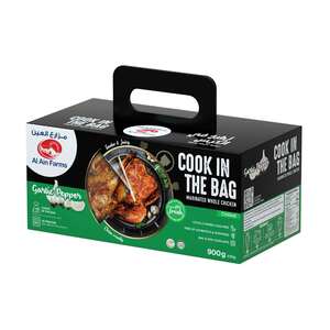 Al Ain Cook In The Bag Garlic Pepper Whole Chicken Chilled 900 g