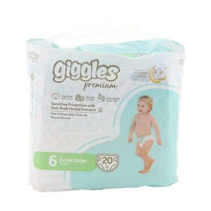 Giggles Premium Baby Diaper Extra Large Size 6 15+kg 20 pcs