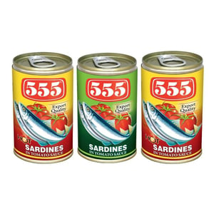 555 Sardines Assorted Value Pack 3 x 155 g