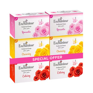 Buy Enchanteur Perfumed Soap Assorted 6 x 125 g Online at Best Price | Bath Soaps | Lulu Kuwait in Kuwait