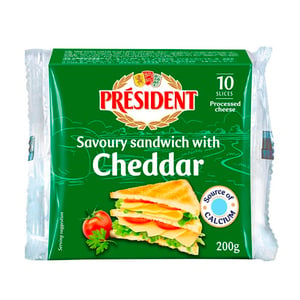 President Sandwich Cheese Cheddar 200g