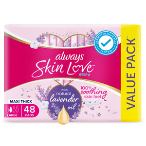Always Skin Love Pads Lavender Freshness Maxi Thick & Large 48 pcs