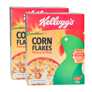 اشتري Kelloggs Corn Flakes Honey & Nuts 2 x 375 g Online at Best Price | ULTIMATE SAVER | Lulu Kuwait في الكويت