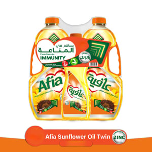 اشتري قم بشراء عافية زيت دوار الشمس 2 × 1.5 لتر + 500 مل Online at Best Price من الموقع - من لولو هايبر ماركت Sunflower Oil في السعودية