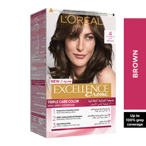 Buy LOreal Paris Excellence Creme Color 4 Brown 1 pkt Online at Best Price | Permanent Colorants | Lulu KSA in UAE