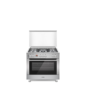 Aftron Stainless Steel 5 Gas Burners Cooking Range, 90 x 60 cm, Silver, AFPGR9560SSD