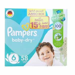 Pampers New Baby Dry Diaper Size 6  13+ kg Value Pack  58 pcs