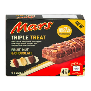 Mars Triple Treat Fruit & Nut Chocolate Bar 4 x 32 g