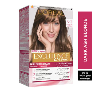 Buy LOreal Paris Excellence Creme 6.1 Dark Ash Blonde 1 pkt Online at Best Price | Permanent Colorants | Lulu UAE in UAE