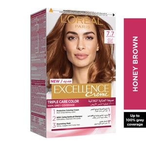 Buy LOreal Paris Excellence Creme Color 7.7 Honey Brown 1 pkt Online at Best Price | Permanent Colorants | Lulu Egypt in UAE